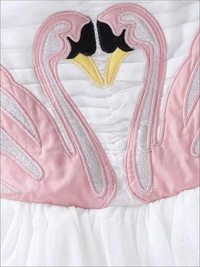 Girls Swan Tutu Dress Costume with Detachable Wings - Girls Halloween Costume