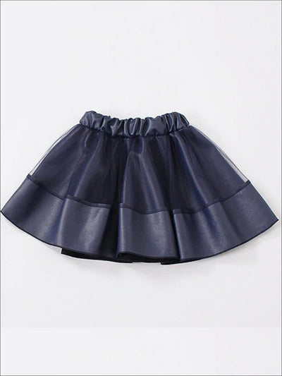 Girls Synthetic Leather Elastic Waist Tutu Skirt – Mia Belle Girls