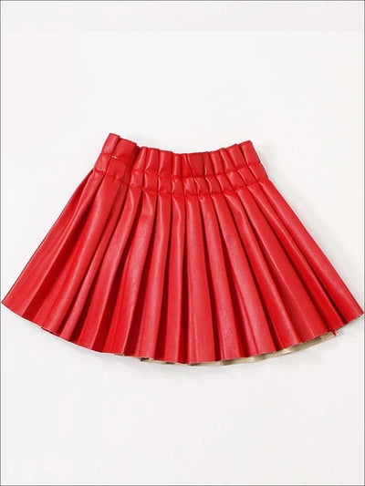 Cute Outfits For Girls | Vegan Leather Pleated Skirt | Girls Boutique