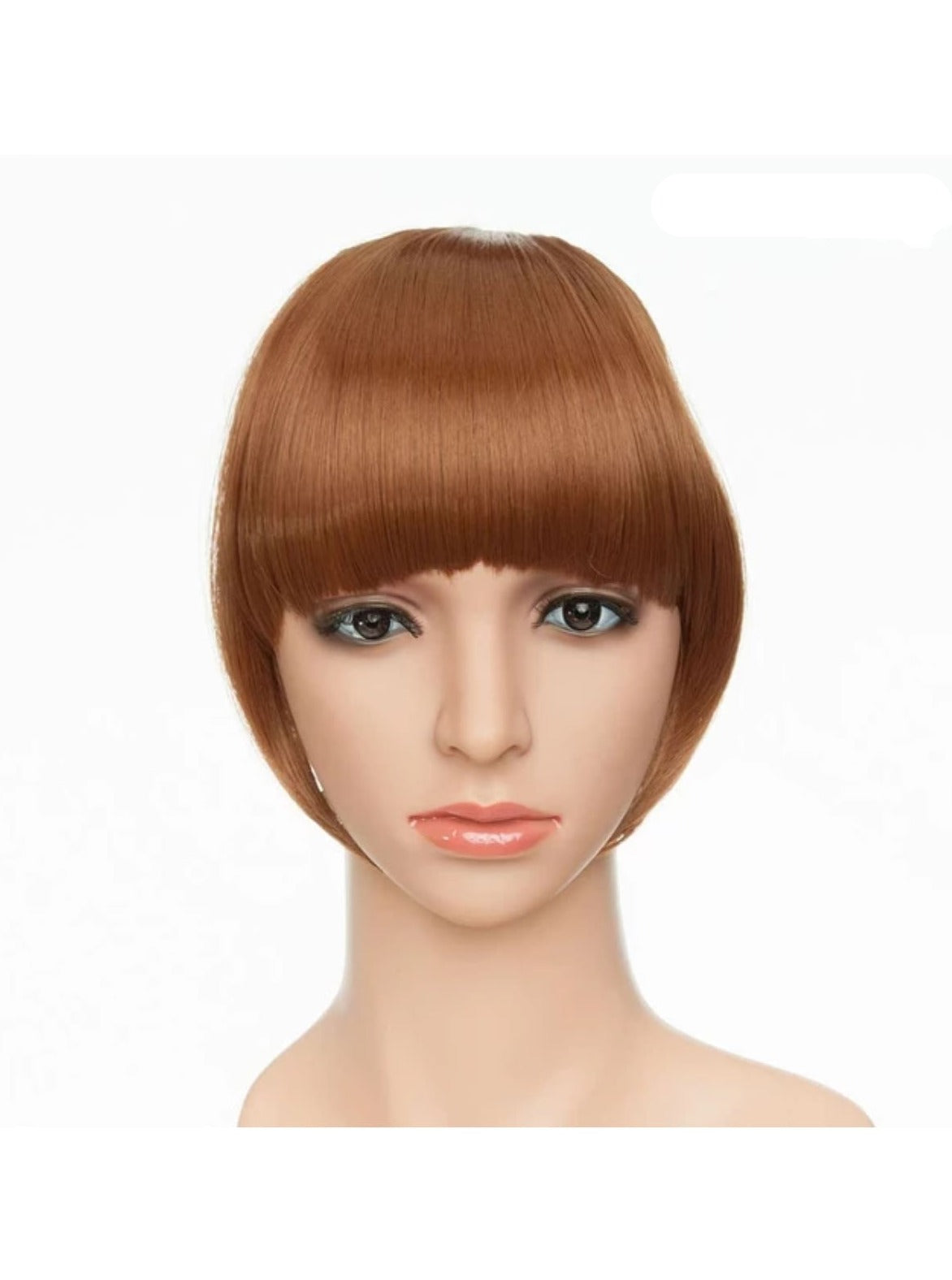 Girls Synthetic Removable Clip-On Bangs - Light Auburn / One Size - Girls Halloween Costume