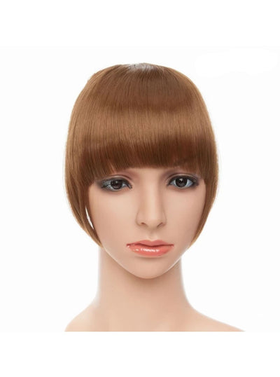 Girls Synthetic Removable Clip-On Bangs - Light Brown / One Size - Girls Halloween Costume
