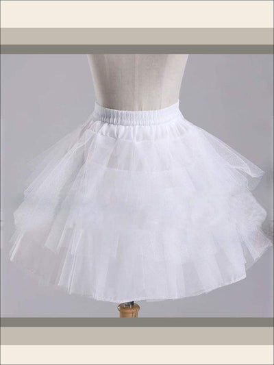 Little Girls Petticoat | White 3-Layered Petticoat | Mia Belle Girls