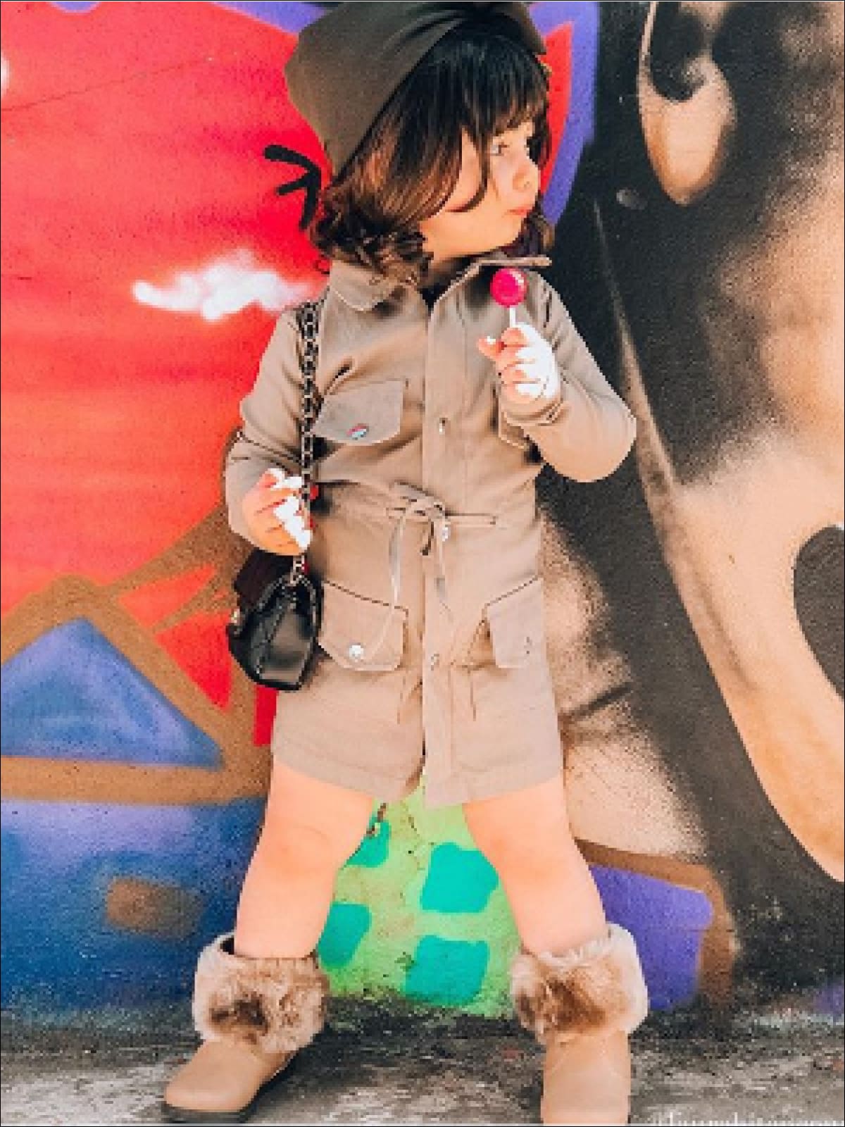 Preppy Girls' Fashion | Toddlers Trench Coat Dress - Mia Belle Girls