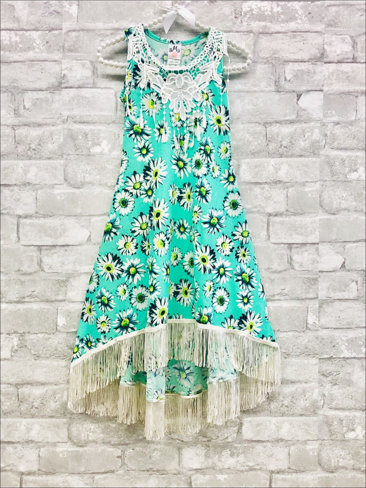Toddler Spring Dresses | Sleeveless Floral Tassel Hem Hi-Lo Dress