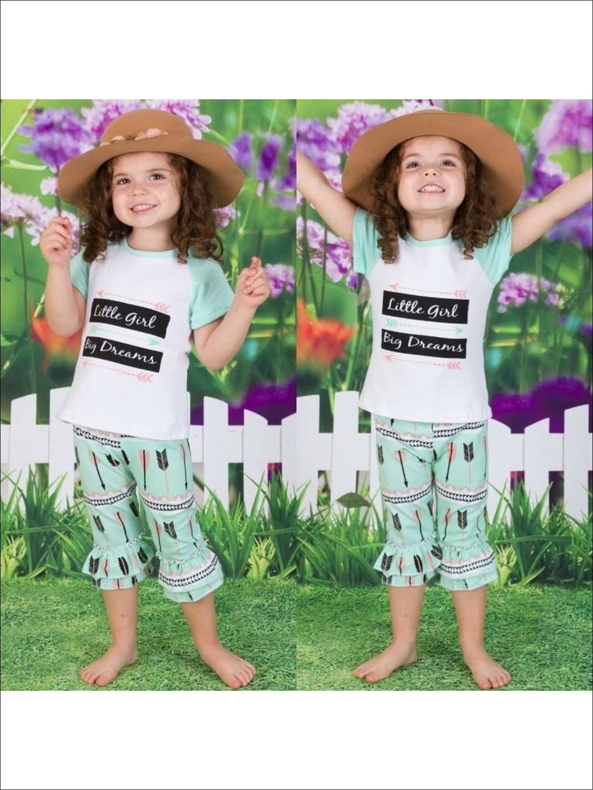 Girls Turquoise/White Little Girl Big Dreams Dress - 2T/XS / Turquoise/White