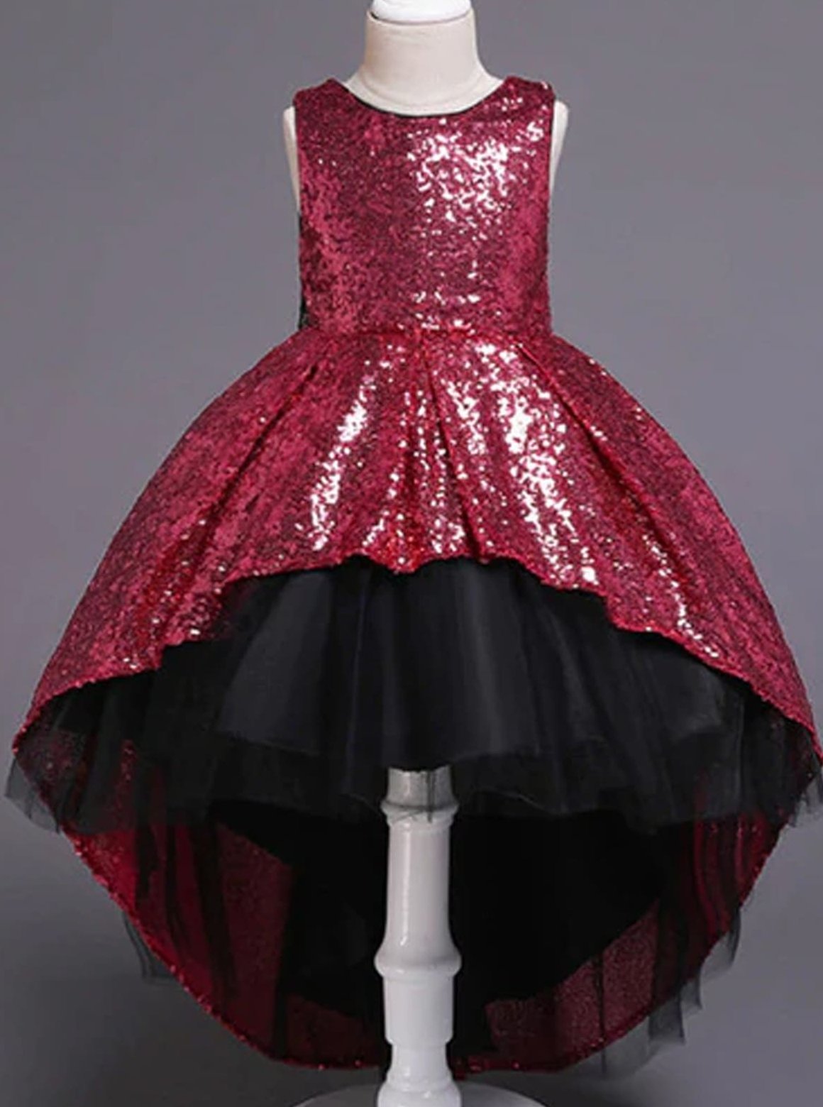 Winter Formal Dress | Girls Two Tone Sequin Hi-Lo Holiday Party Dress ...