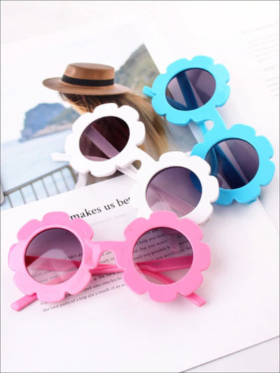 Girls UV Protected Round Flower Sunglasses - Girls Accessories