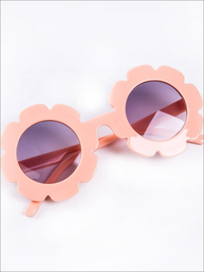 Girls UV Protected Round Flower Sunglasses - Orange - Girls Accessories