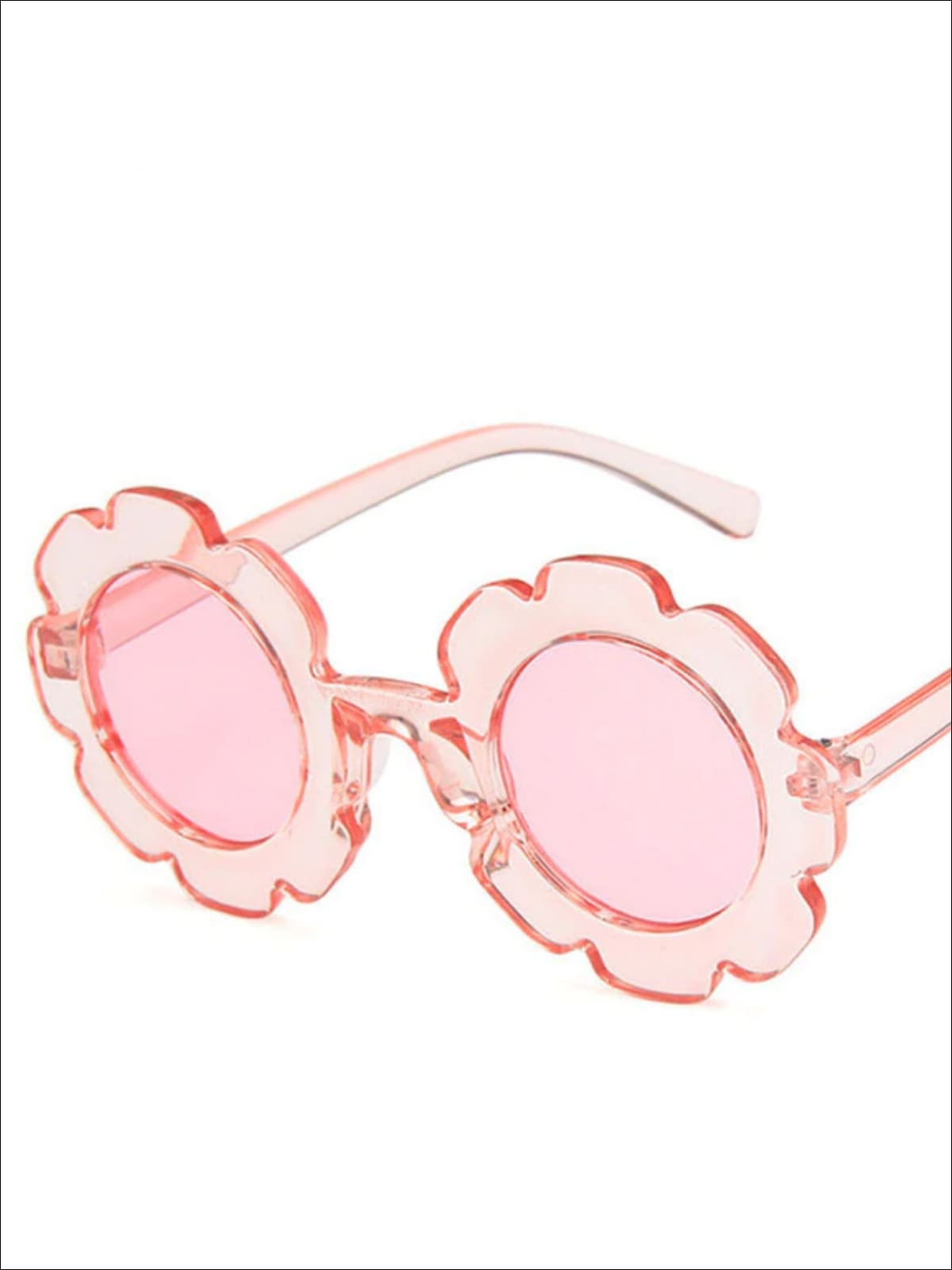 Girls UV Protected Round Flower Sunglasses - Peach - Girls Accessories