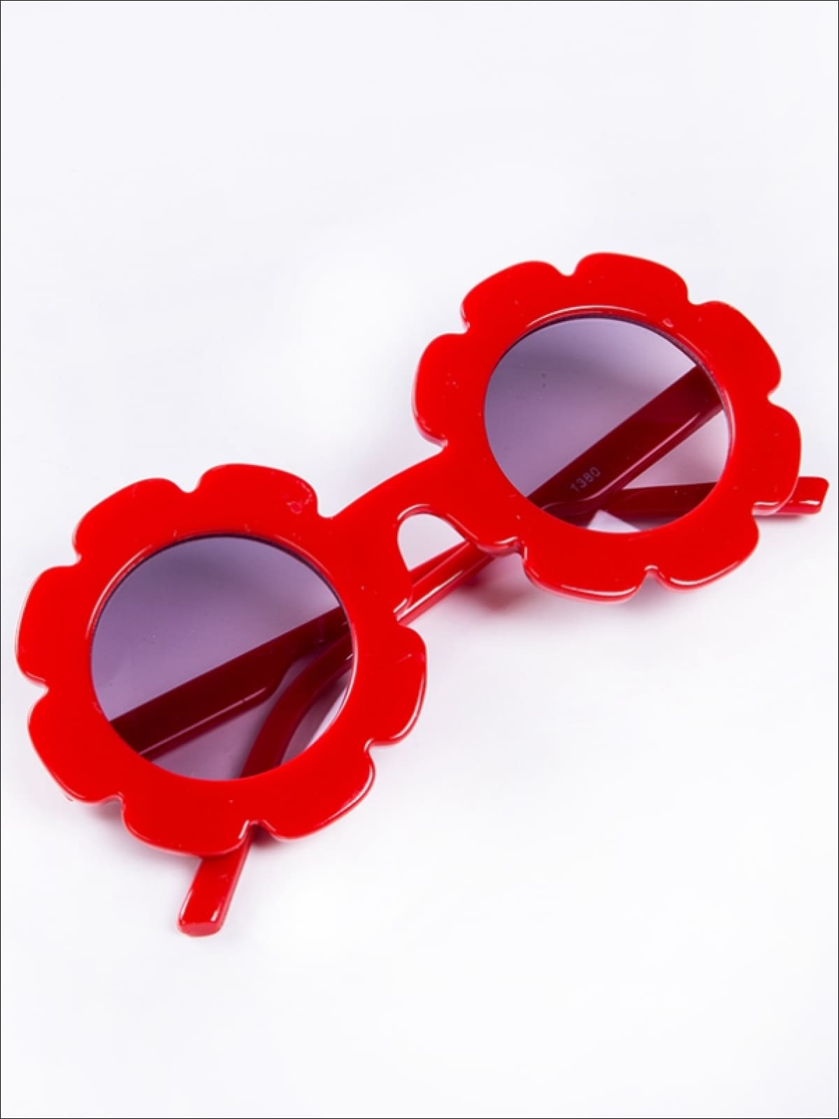 Girls UV Protected Round Flower Sunglasses - Red - Girls Accessories