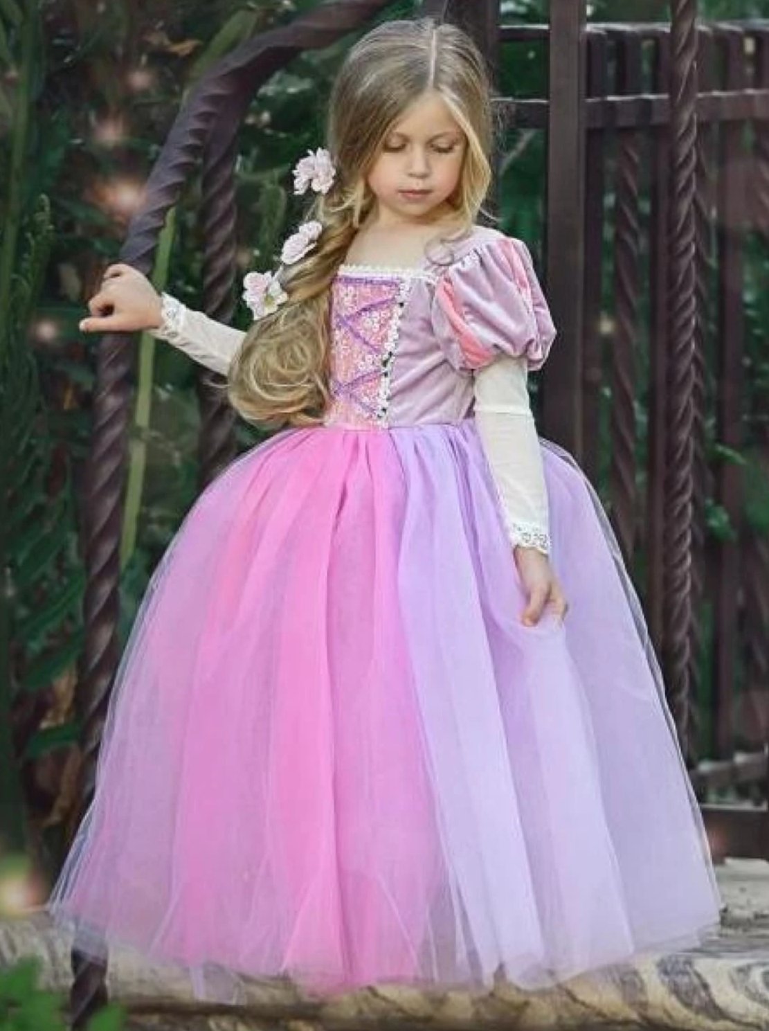 Girls Halloween Costumes | Deluxe Rapunzel Tutu Gown | Mia Belle Girls