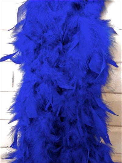 Girls Vintage Style Feather Boa Shawl ( Multiple Color Options) - blue - Girls Halloween Costume