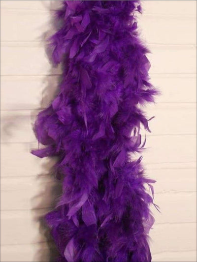Girls Vintage Style Feather Boa Shawl ( Multiple Color Options) - purple - Girls Halloween Costume