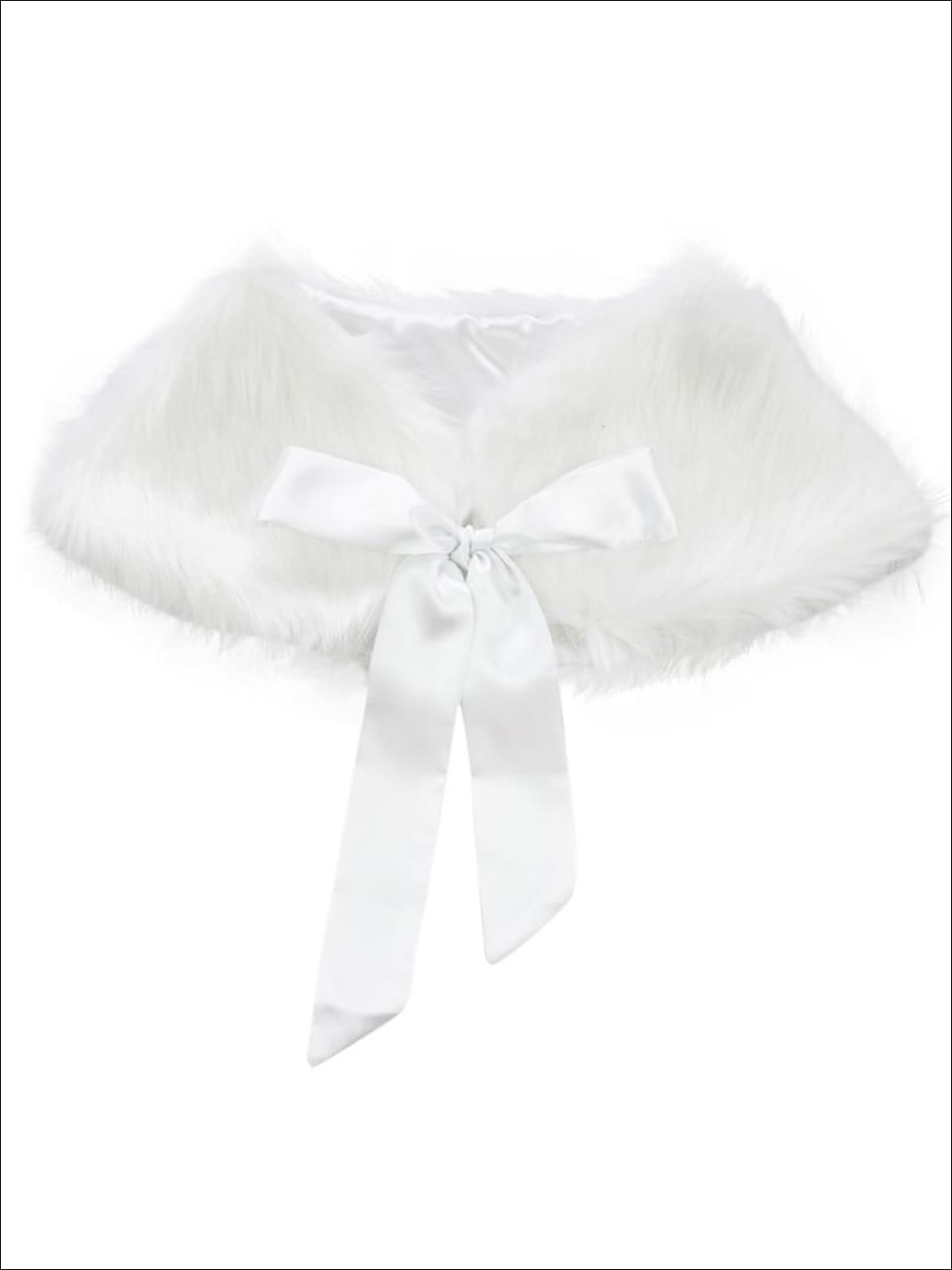 Girls White Faux Fur Princess Cloak/Bolero - Girls Halloween Costume
