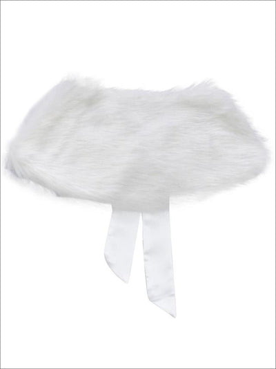 Girls White Faux Fur Princess Cloak/Bolero - White / 25cm/10.0 Length: 18cm/7.0 - Girls Halloween Costume