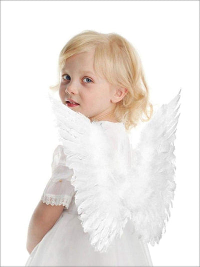 Kids Halloween Accessories | White Feather Wings | Mia Belle Girls