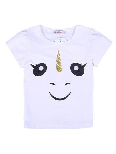 Girls White Unicorn T-Shirt & Tutu Skirt - Girls Spring Casual Set