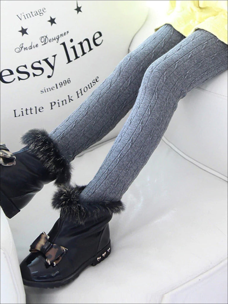 Girls Winter Fleece Lined Leggings