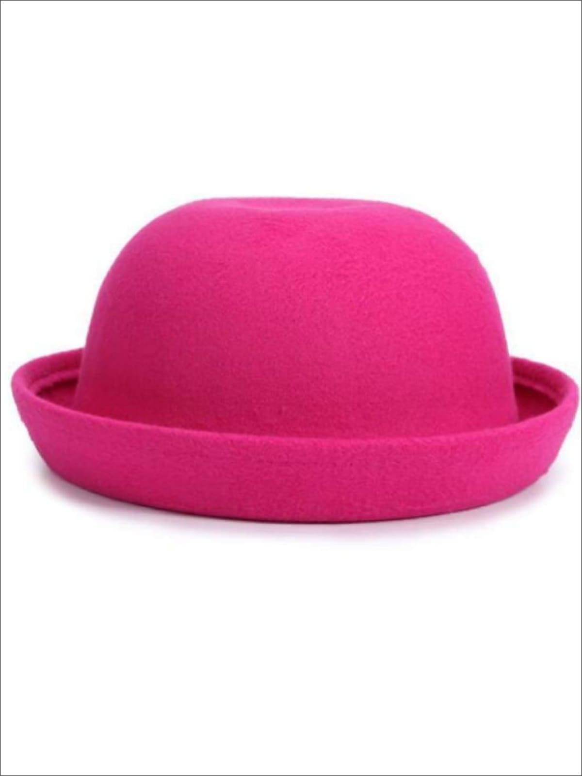 Girls Wool Bowler Hat - Hot Pink / 22.5 inch - Girls Hat