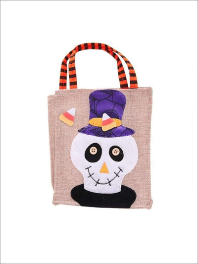 Girls Woven Halloween Character Trick-Or-Treat Bag (4 Style Options) - Skull / 26cm x 15cm - Accessories