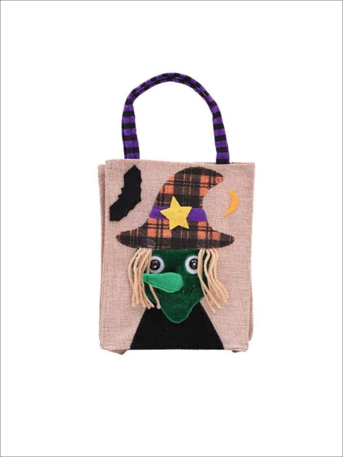 Girls Woven Halloween Character Trick-Or-Treat Bag (4 Style Options) - Witch / 26cm x 15cm - Accessories