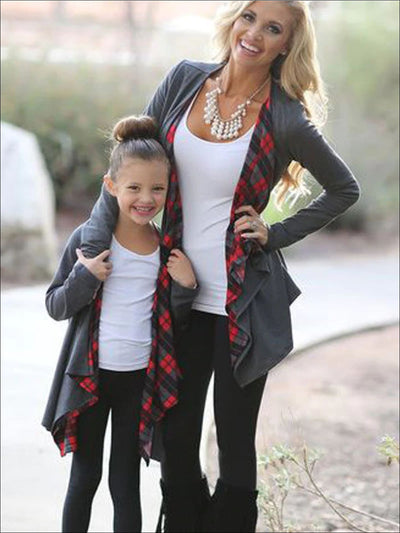 Grey Long Sleeve Mommy and Me Waterfall Sweater Cardigan - Mommy & Me Fall Tunic