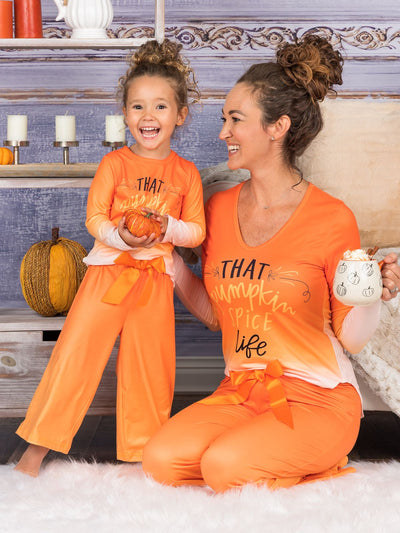 Mommy & Me Pajamas | That Pumpkin Spice Life Pajamas - Mia Belle Girls
