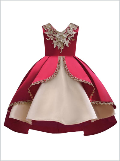 Lovely Night Red Embroidered Holiday Dress