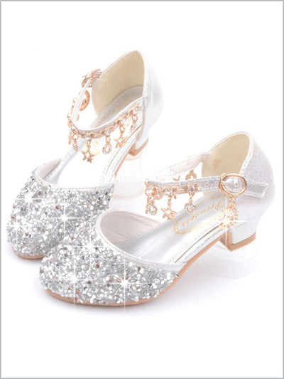 Girls My Shiny Shoes Glittery Flats with Charms By Liv and Mia