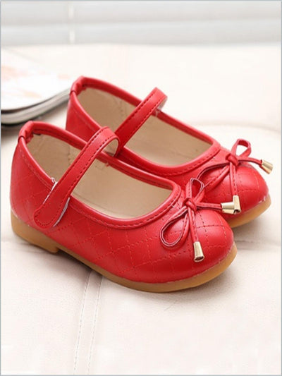 Toddler Shoes By Liv & Mia | Girls Boutique Red Quilted Bow Flats