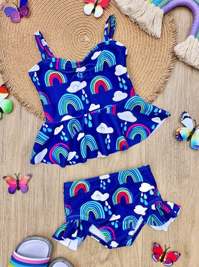 Kids Swimsuits | Little Girls Rainbow High Bottoms Two-Piece Swimsuit