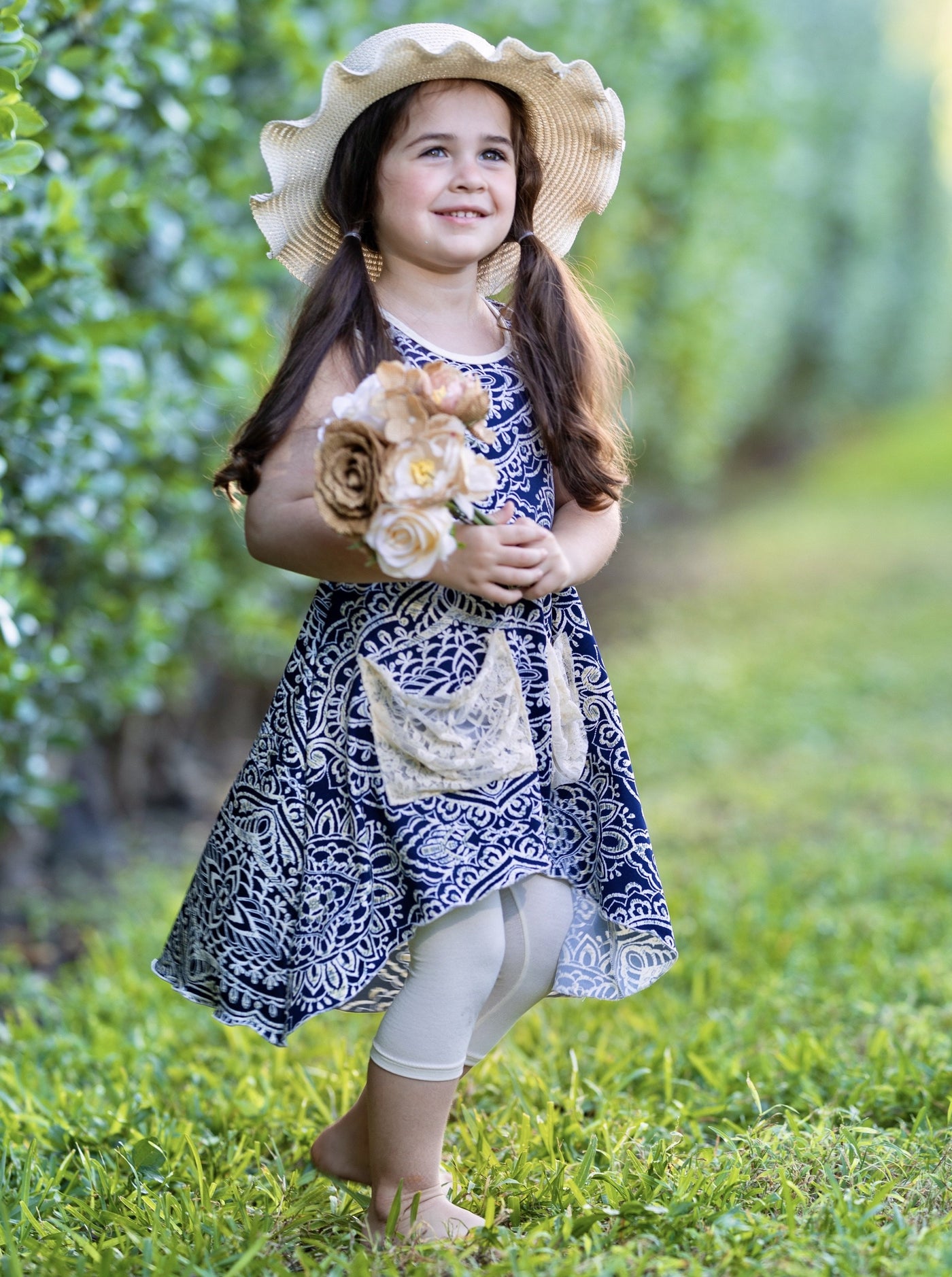 Toddler Spring Outfits | Girls Hi-Lo Pocket Tunic & Capris Legging Set ...