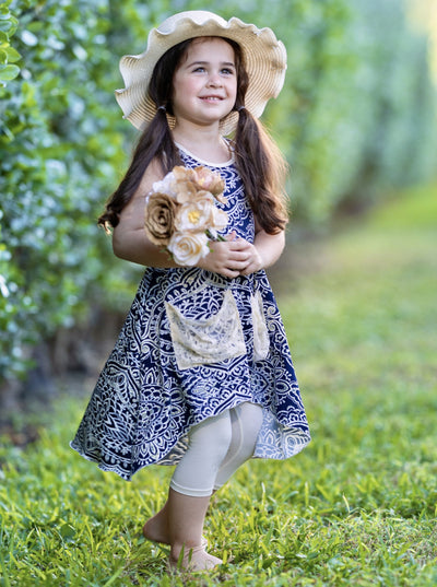 Toddler Spring Outfits | Girls Hi-Lo Pocket Tunic & Capris Legging Set