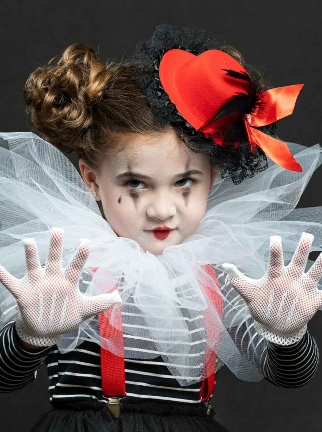 Halloween Accessories | Feather & Lace Mini Top Hat - Mia Belle Girls