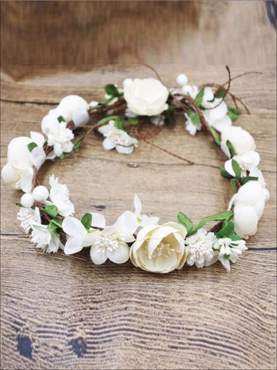 Ivory Flower Girl Headband - white / One - Flower Halo