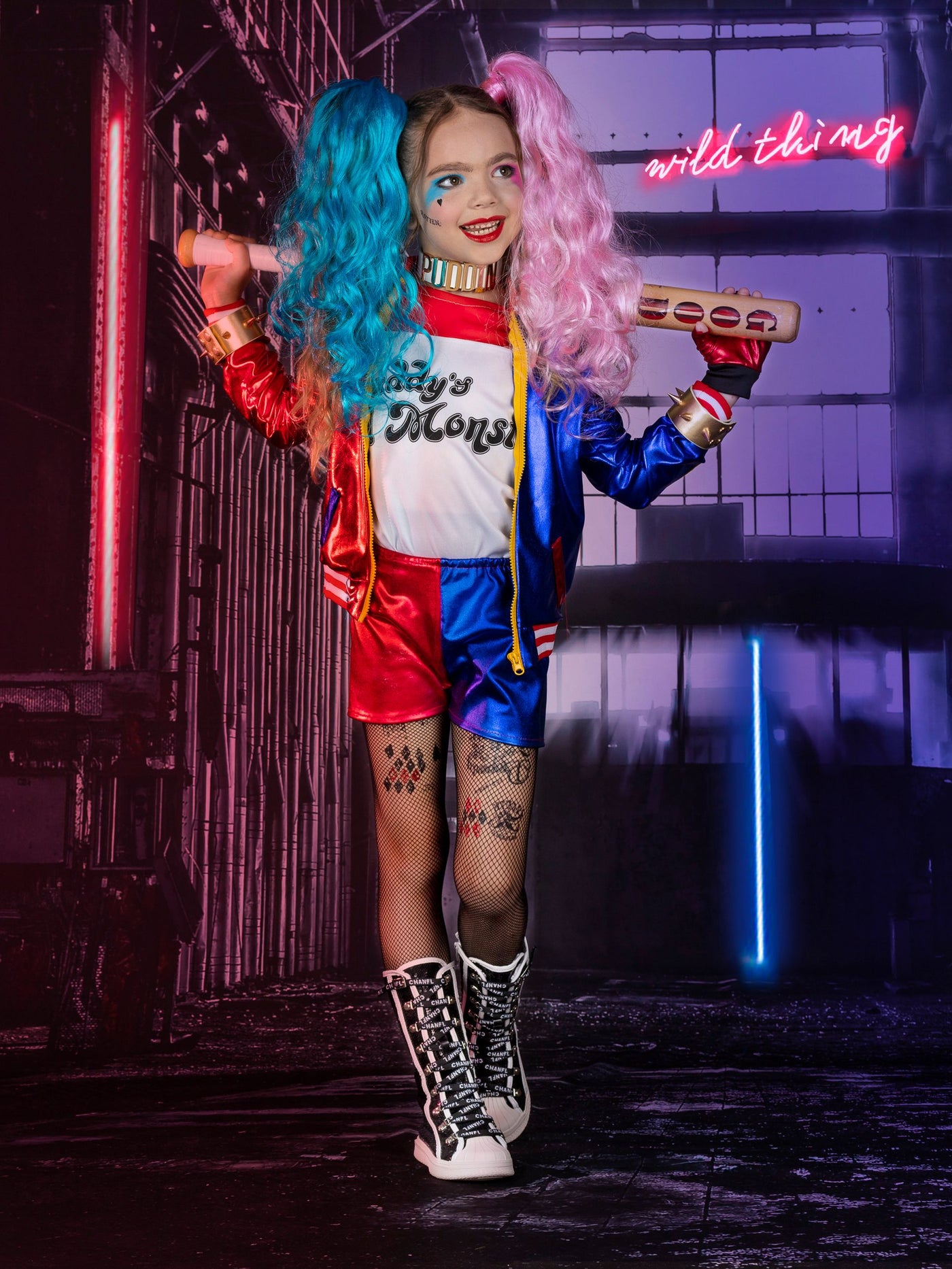 Girls Harley Quinn Inspired Costume Set