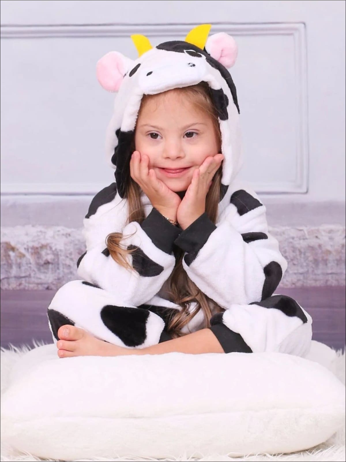 Kids Onesie Cow Hooded Pajamas - Girls Pajama