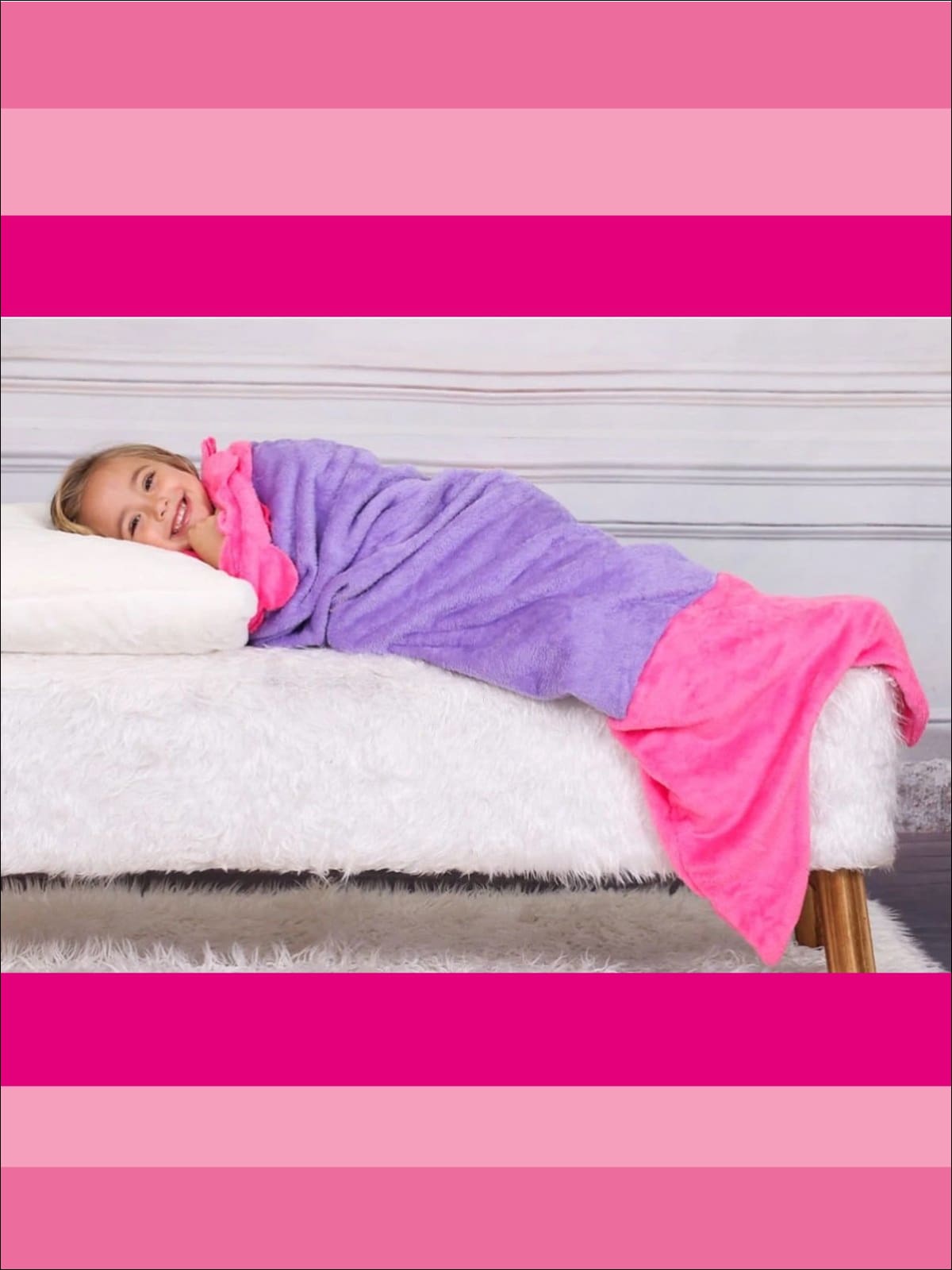 Kids Snuggle & Plush Mermaid Blanket (3 Colors) - Girls Accessories