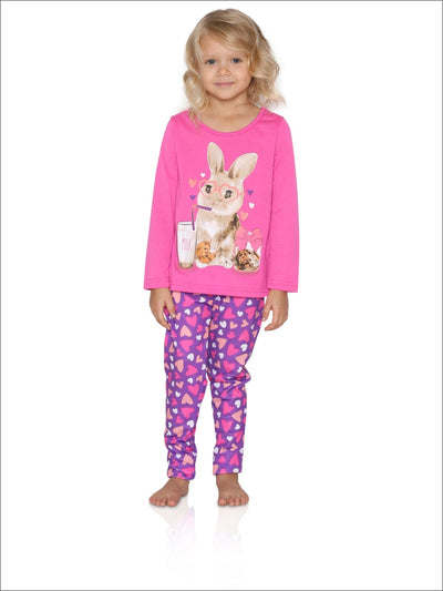 Komar Kids Big Girls Bunny 2 Piece Pajama Legging Set