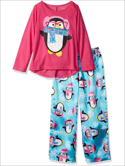 Komar Kids Girls Penguin 2-Piece Pajama Sleepwear Set