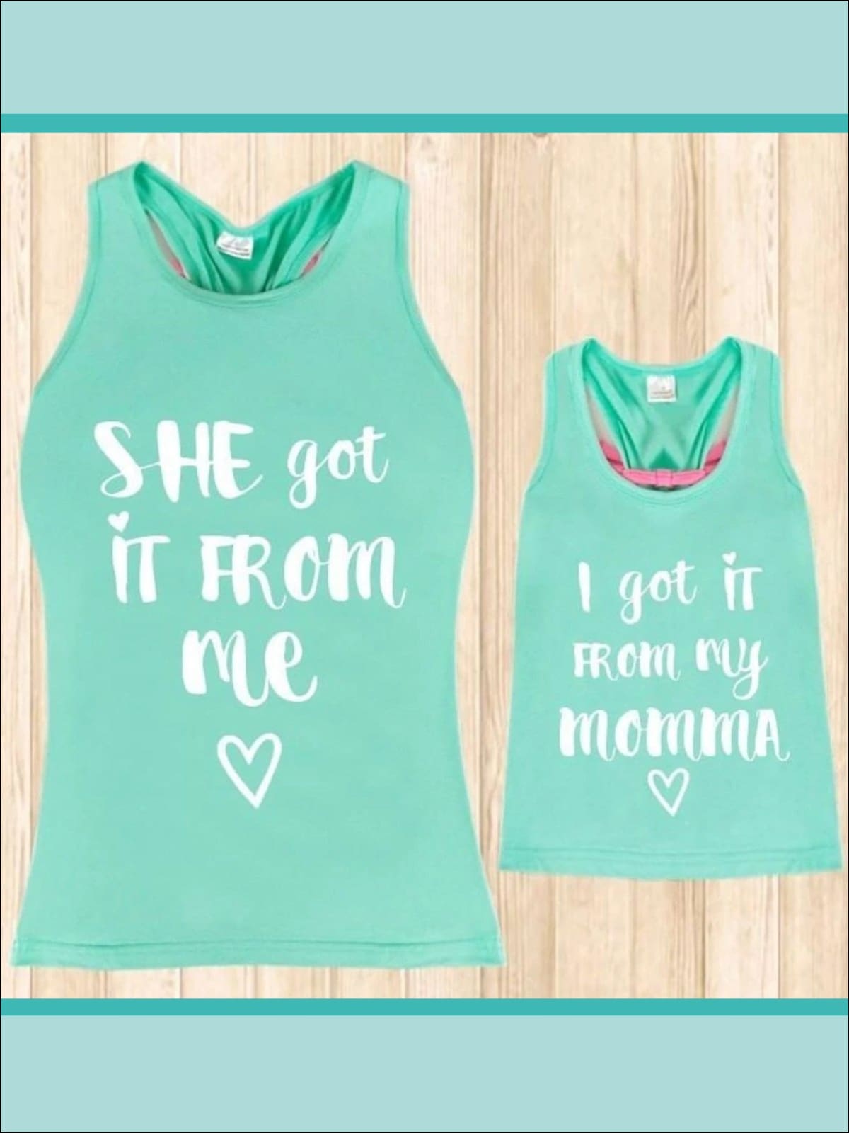 Mint Mommy & Me I Got It From My Mama Graphic Tank Top - 2T-3T / Mint - Mommy & Me Top