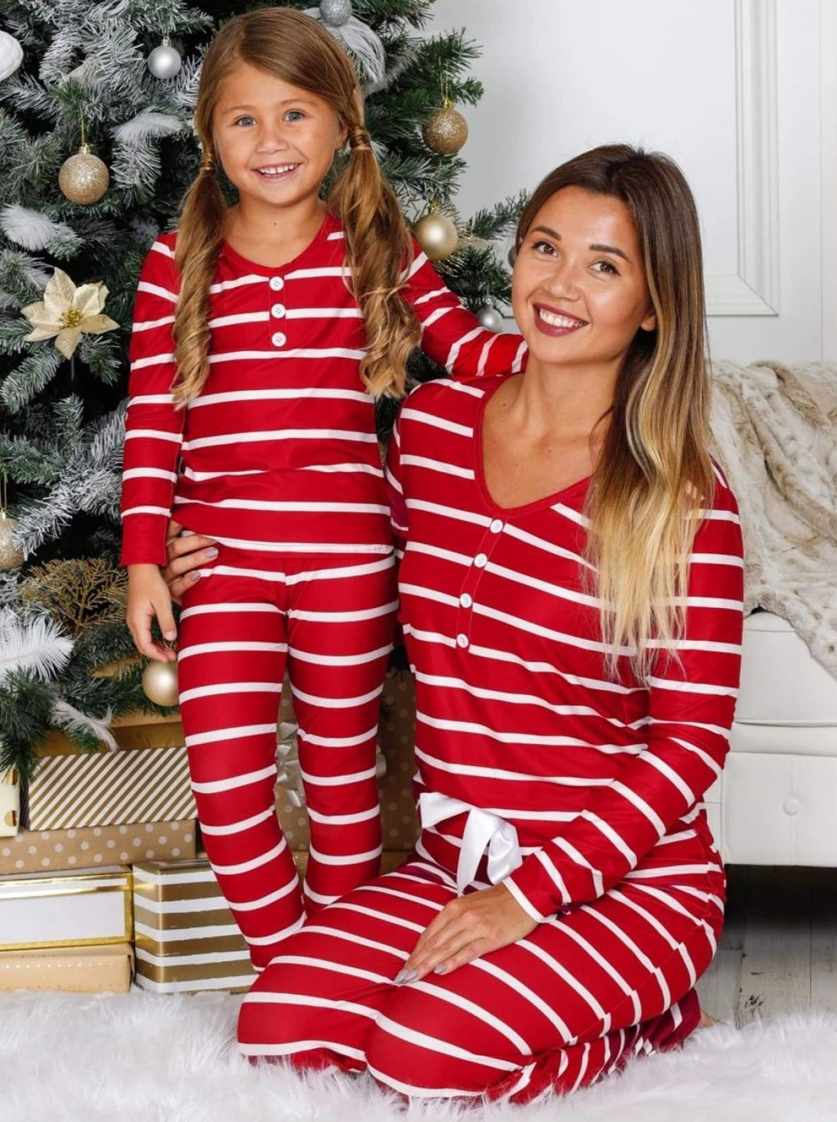 Mommy and Me Matching Pajamas | Striped Pajama Set | Mia Belle Girls