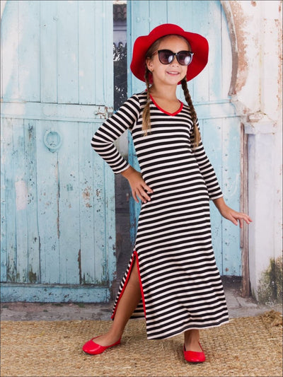 Mommy & Me Black Maxi Striped Dress - Mommy & Me Top