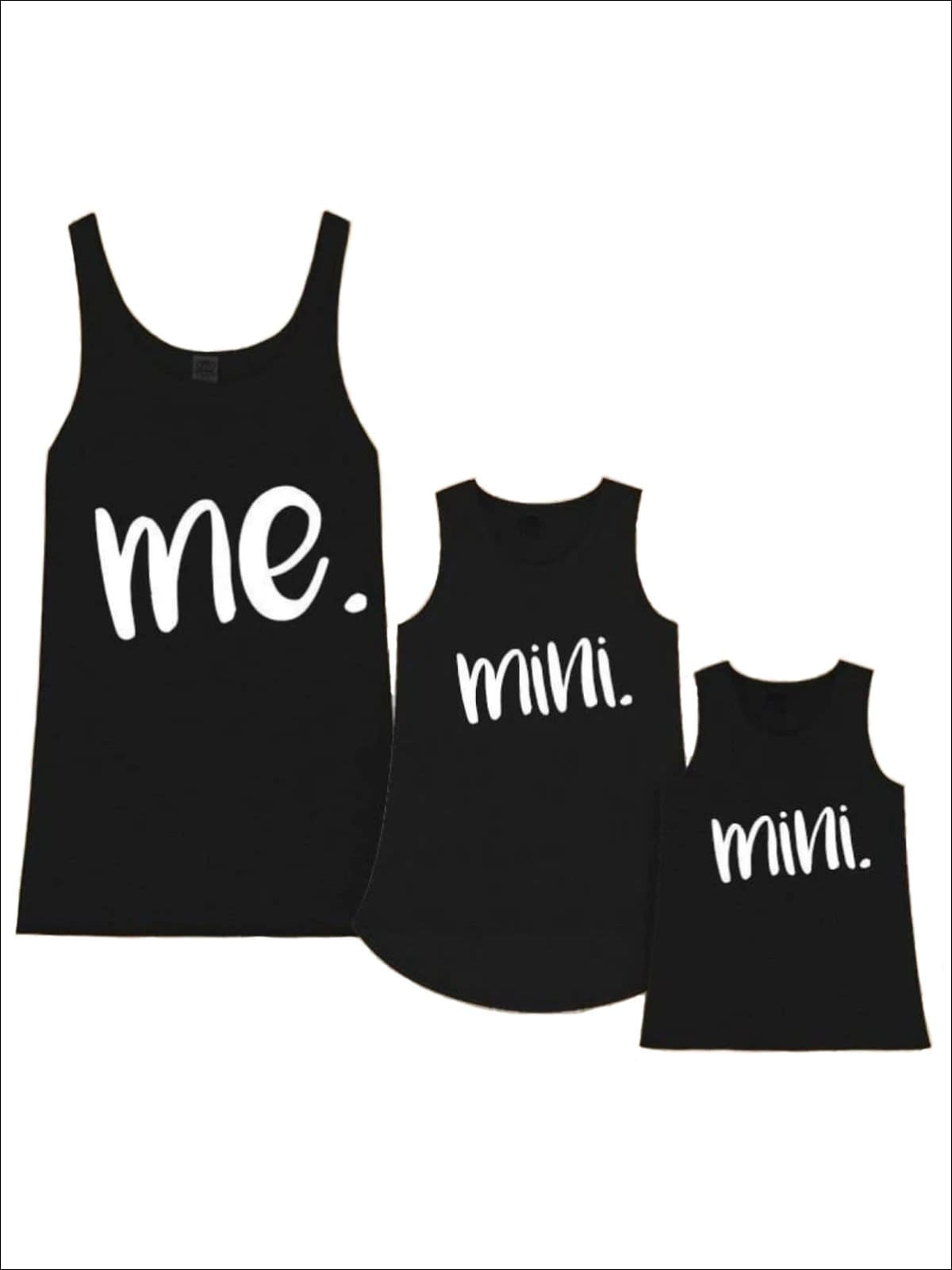 Mommy & Me Black Me & Mini Graphic Tank Top - Black / 2T/3T - Mommy & Me Top