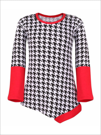 Mommy & Me Black & Red Houndstooth Matching Asymmetric Tunic – Mia ...