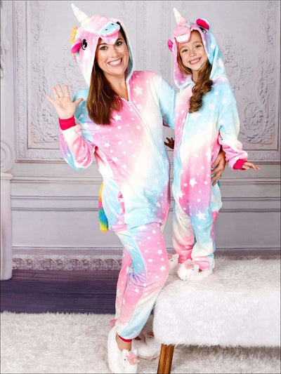 Mommy & Me Cotton Candy Star Unicorn Pajamas - Girls Pajama