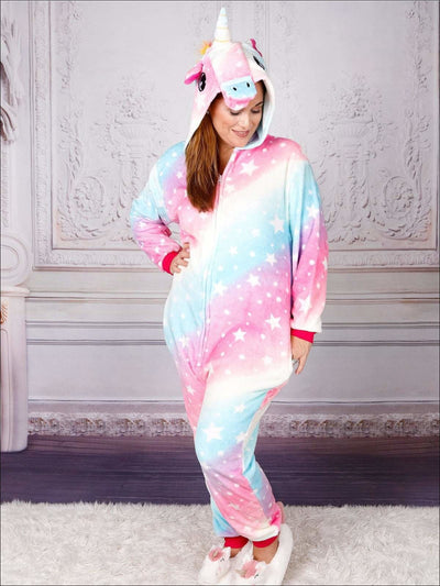 Mommy & Me Cotton Candy Star Unicorn Pajamas - Pink / Mom S - Girls Pajama