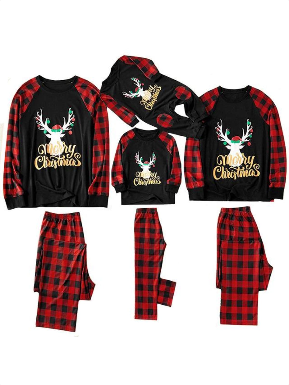 Family And Me Cozy Plaid Long Sleeve Holiday Pajamas - Mia Belle Girls
