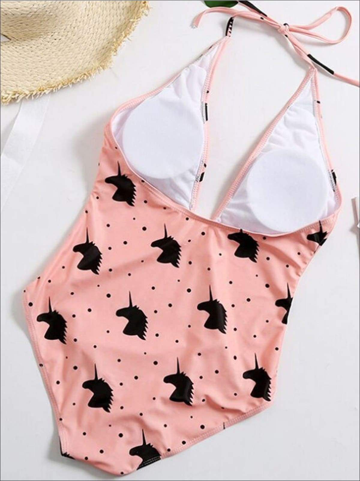 Mommy & Me Dotted Unicorn Print One Piece Swimsuit - Girls One Piece Swimsuit