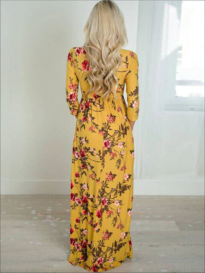 Mommy & Me Fall Floral Long Sleeve Maxi Dress - Fall Mommy & Me